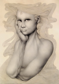 The Look (2006) | pencil on paper, 101x71 cm