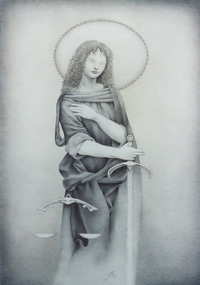 St. Iustitia II (2003) | pencil, 70x50cm, 27,5x19,7in